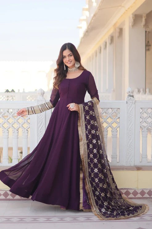 Aliya Cut Most Selling Blue Dress With Dupatta
