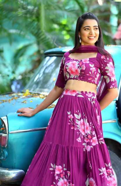 The Beauty Of Blossoms In This Floral Wonder Lehenga Choli