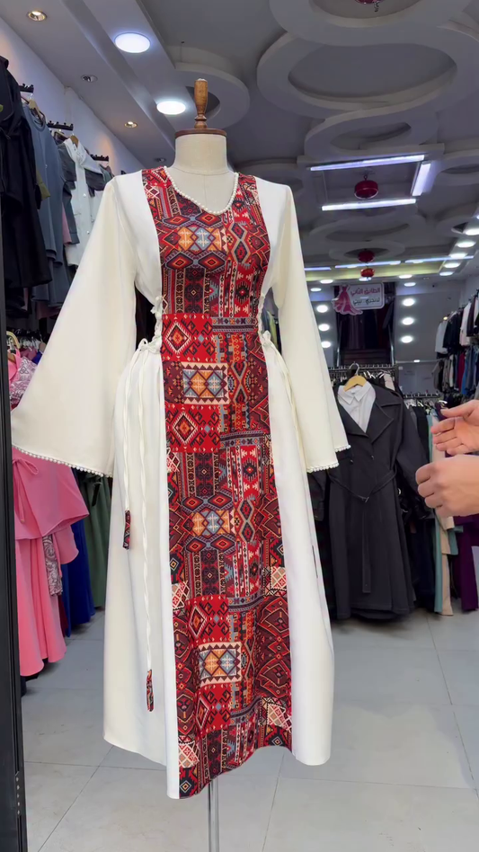 Bohemian Ethnic Print Panel Maxi Dress for Women