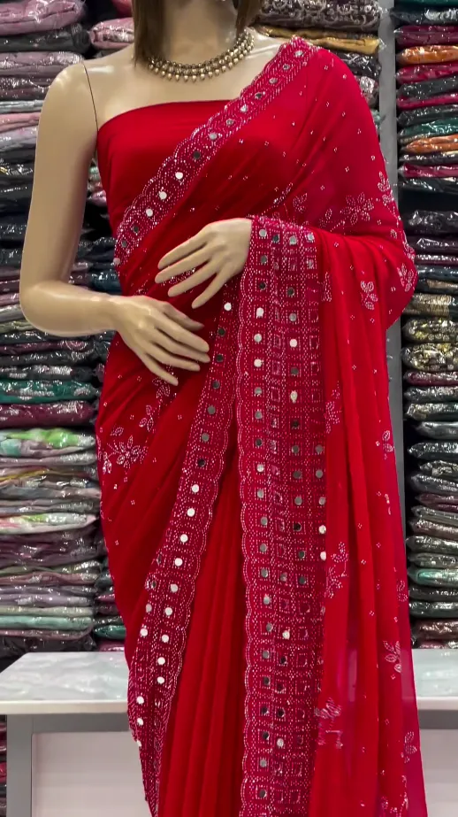 Party Wear Traditional Mulmul Saree