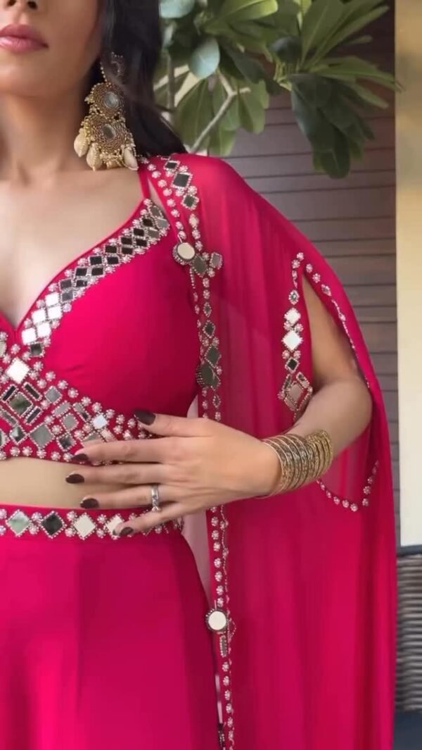 Stylish Stitched Lehenga & Crop Top Set | Elegant Festive Wear