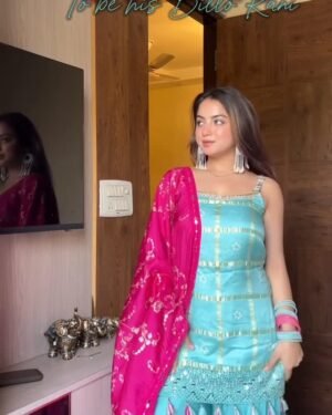 Prettiest Bandhani Crepe Silk Sharara Set | Fully Stitched Combo